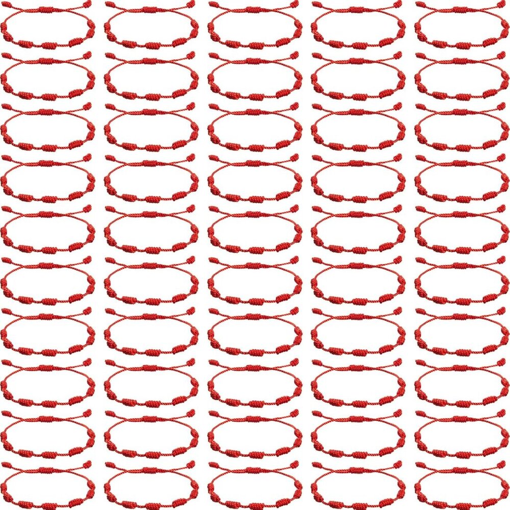 Red String Bracelets 50 Pcs Braided Adjustable Ka… - image 1